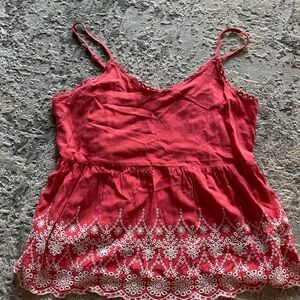 Maurices Pink Asymmetrical Embellished Peplum Camisole